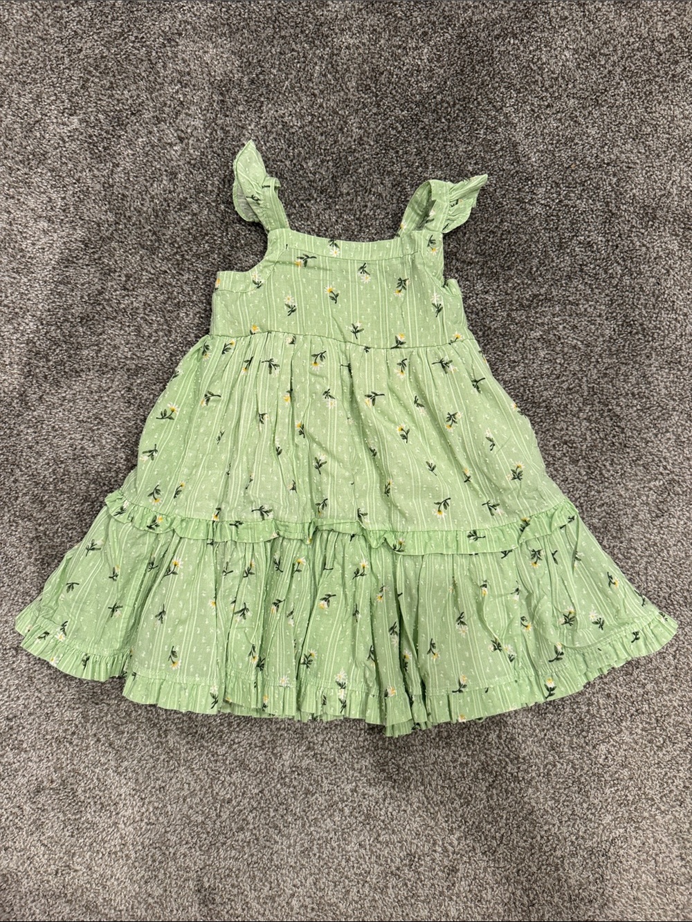 Tahari Light Green Floral Tiered Dress for Girls